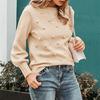 Women's Fashion Casual Fall Winter Solid Color Print Long Sleeve O-Neck Sweaters