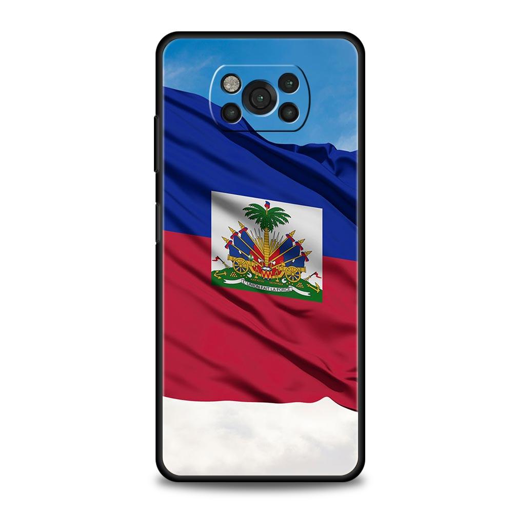Shipping Haiti Flag Phone Case For For Xiaomi Poco X6 X5 Pro X4 X3 NFC F5 Pro F4 F3 GT M5 M4 Pro 5G M3 C51 C50 C55 Soft Cover