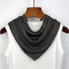Silk Wool 65 Square Scarf: Simple Stripe Double-Sided Mulberry Silk Wool Shawl for Autumn and Winter
