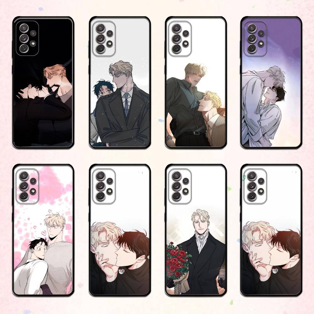 BL Manhwa R-roses And Champagne Phone Case For Samsung S 25,24,23,22,30,21,10,9,Ultra,Plus,Lite,FE,4,5 G Soft Black Case
