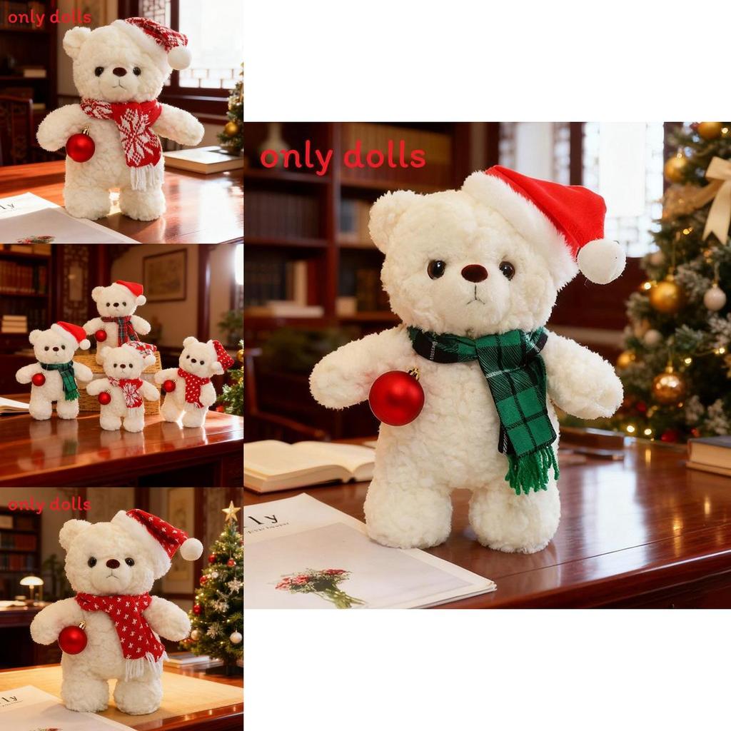 Plush Bear Toy With Scarf And Hat Decor For Kids Christmas Gift And Birthday Present
