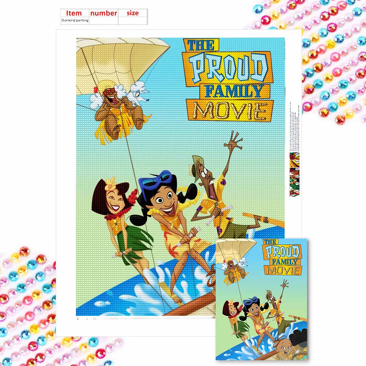 

DIY Diamond Painting A Proud Family Cross Stitch Kit Mosaic Art Diamond Painting Full Circle Diamond Home Decoration Round 20x30cm