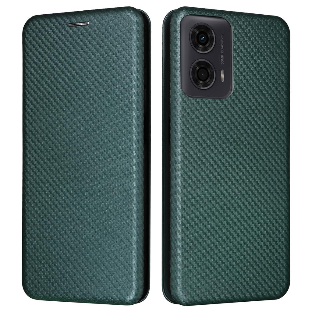 Για Motorola Moto E14 4G/G04 4G/G04s 4G/G24 4G Θήκη Δερμάτινη Υφή Ανθρακονήματος Μαγνητική Προστατευτική Θήκη Τηλεφώνου