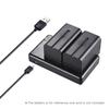 FB NP F550 Camera Battery Charger 2 Channel Micro USB Input for Sony F750 F770 F960 F970 F550 F530 F330 F570 FM50 FM70