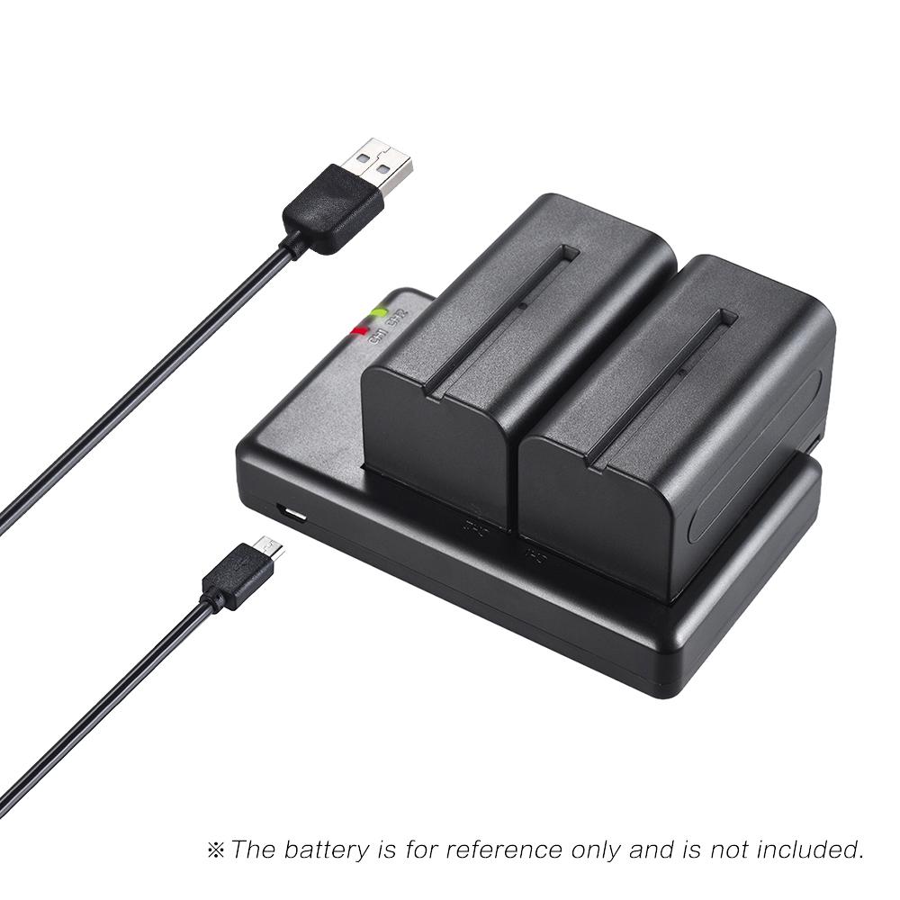 FB NP F550 Camera Battery Charger 2 Channel Micro USB Input for Sony F750 F770 F960 F970 F550 F530 F330 F570 FM50 FM70