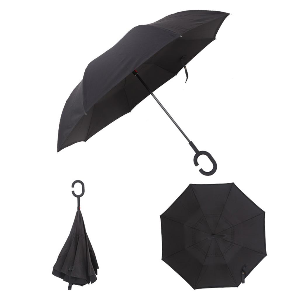 Unisex Reverse Folding Umbrellas Car Outdoor Straight Parasol