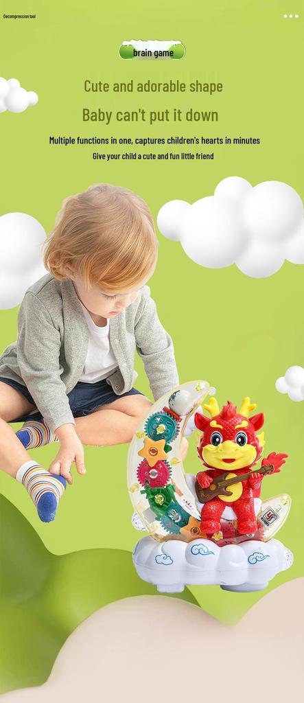 Glowing Moon Dragon Lantern: Musical New Year Flower Lanterns for Kids
