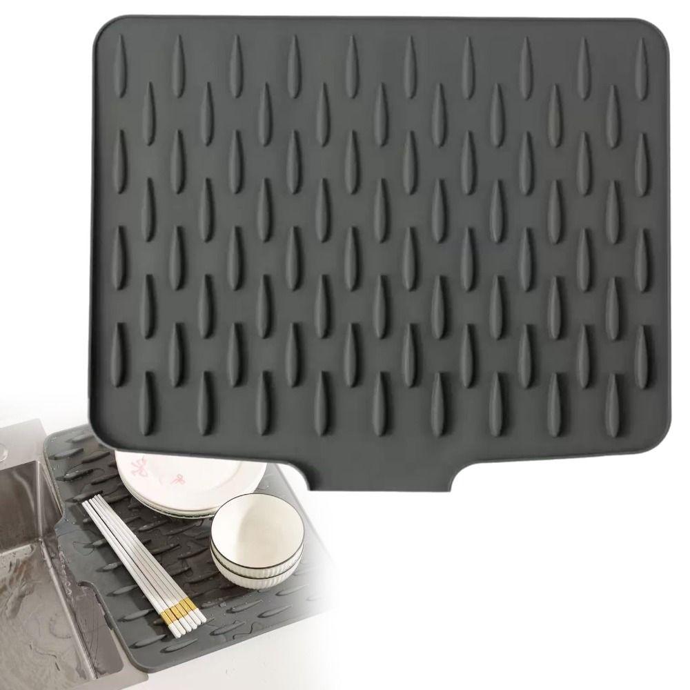 Non-slip Silicone Drainage Mat Foldable Sink Placemat Tableware Drainer Pad Kitchen Tableware