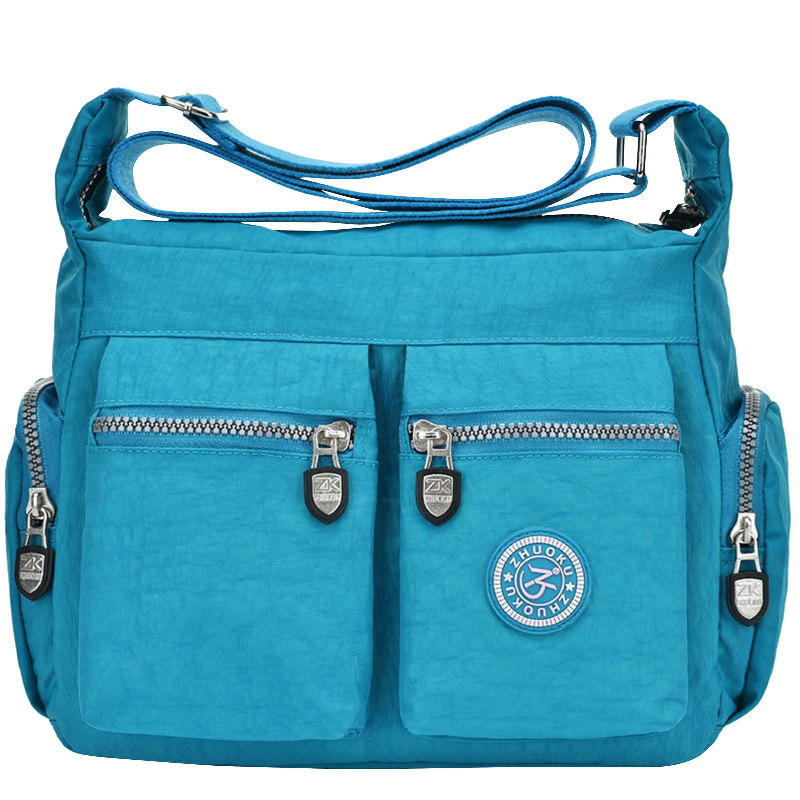 

Промытая нейлоновая сумка Холщовая женская сумка Сумка на плечо Сумка для мамы Повседневная сумка для женщин, с несколькими карманами