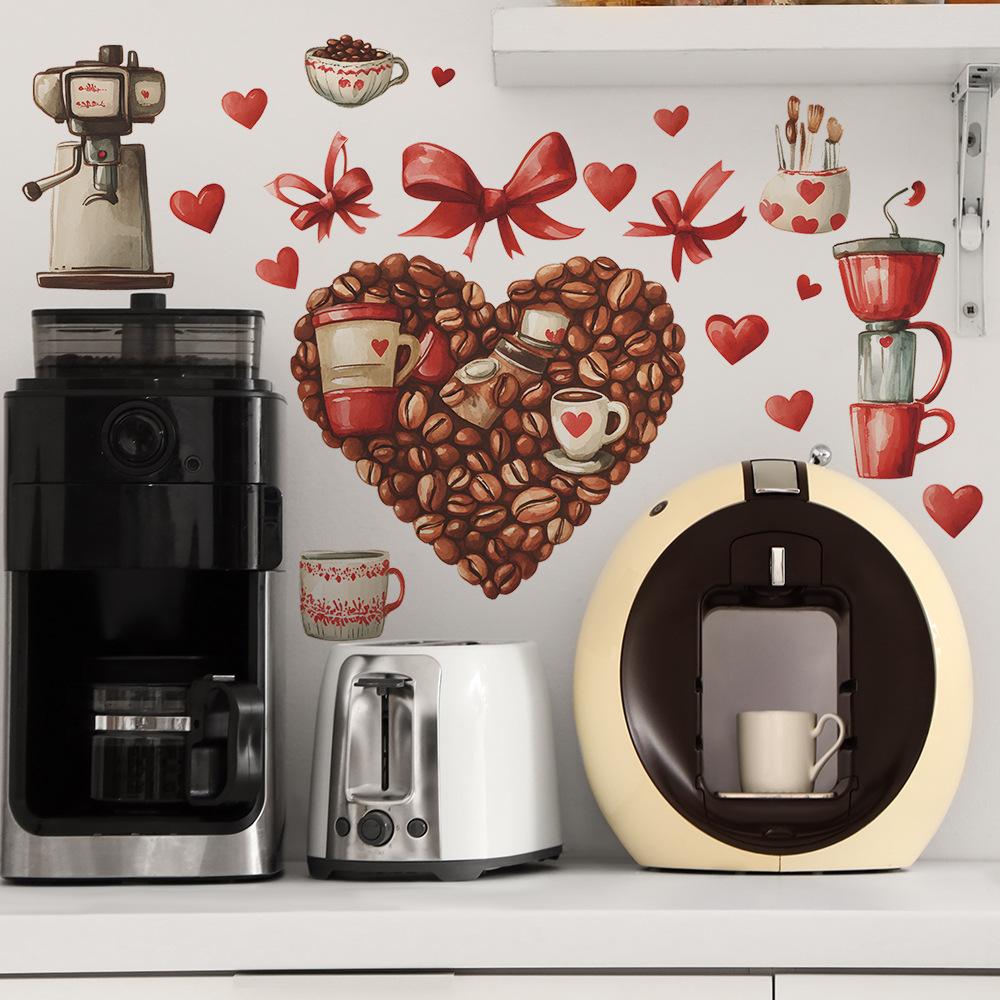 Creative Love Coffee Beans Restaurant Home Background Wall Beautification Wall Stickers