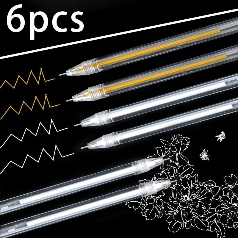 6er-Pack Weißes Gelstift-Set, 0,5 mm Extra-Feine Spitze, für das Schreiben mit weißen Stiften, Zeichen-Gelstifte, Weiße Textmarker, Wasserdichte Stifte