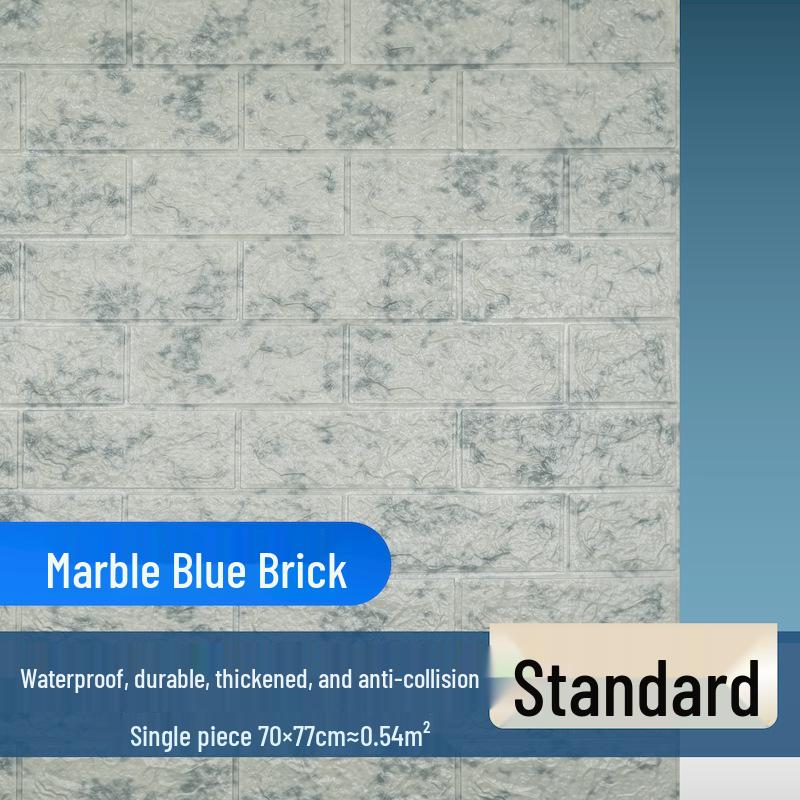 Retro 3D Brick Pattern Self-Adhesive Moisture-Proof Wallpaper Sticker