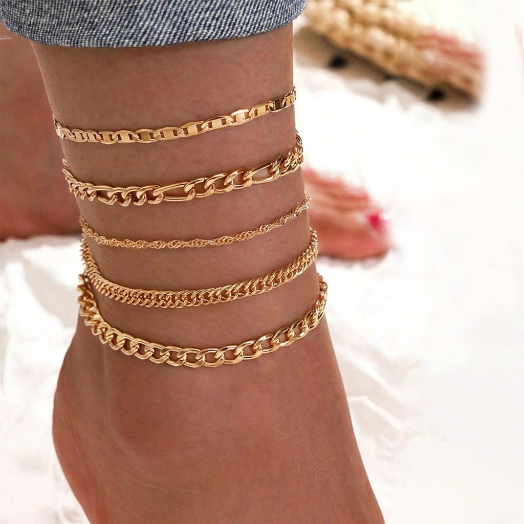 Minimalist Style Silver Sexy Personality Women's Chain Feet Chain Copper Plated Silver Hypoallergenic Girl Chain Feet Chain