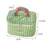 Lovely Grid Design Cosmetics Storage Bag Cloth Zipper Handbag Makeup Bag