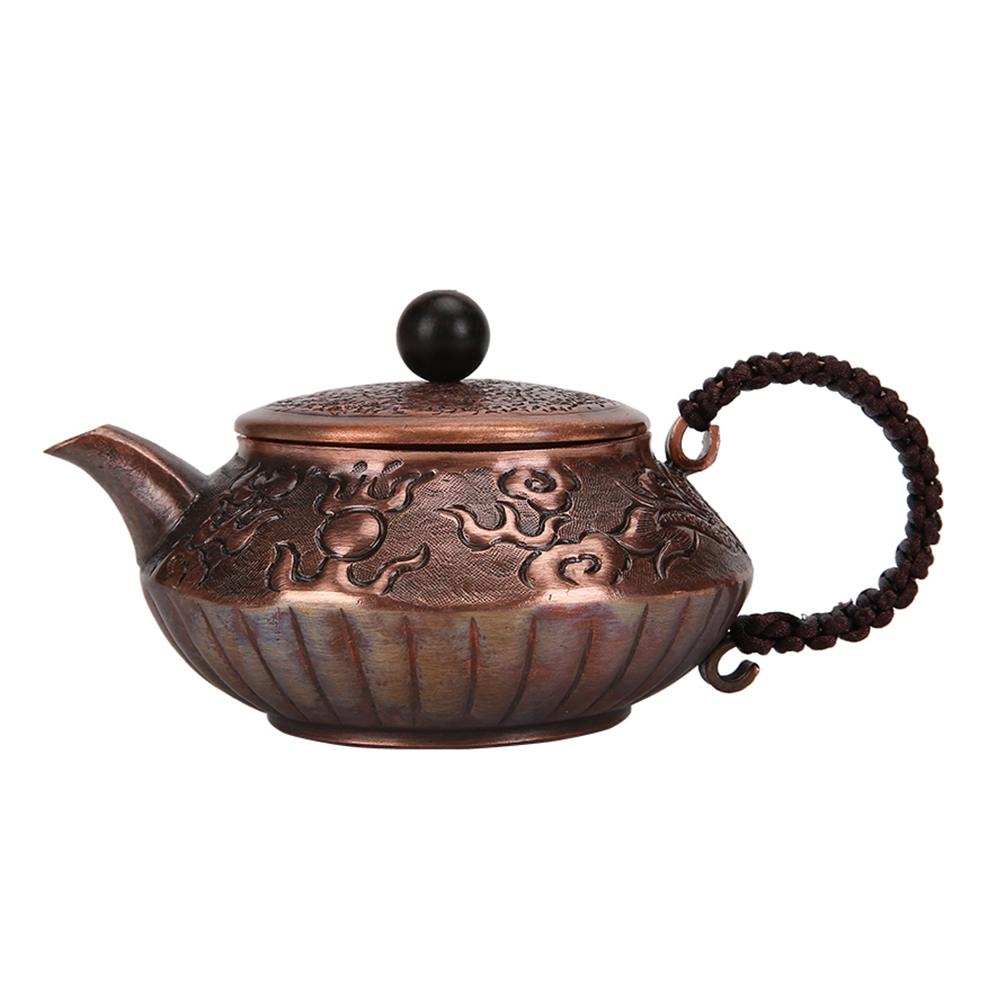 Retro Small Copper Tea Kettle, Traditional Handmade Red Copper Teapot, Small Health Brewinig Tea Pot, Kung Fu Tea Set, 200Ml
