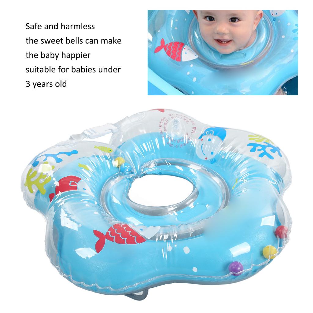 Baby Swimming   Thicken Inflatable Prevent   Lkage Baby Swimming Gr with Bells for Newborn Blue