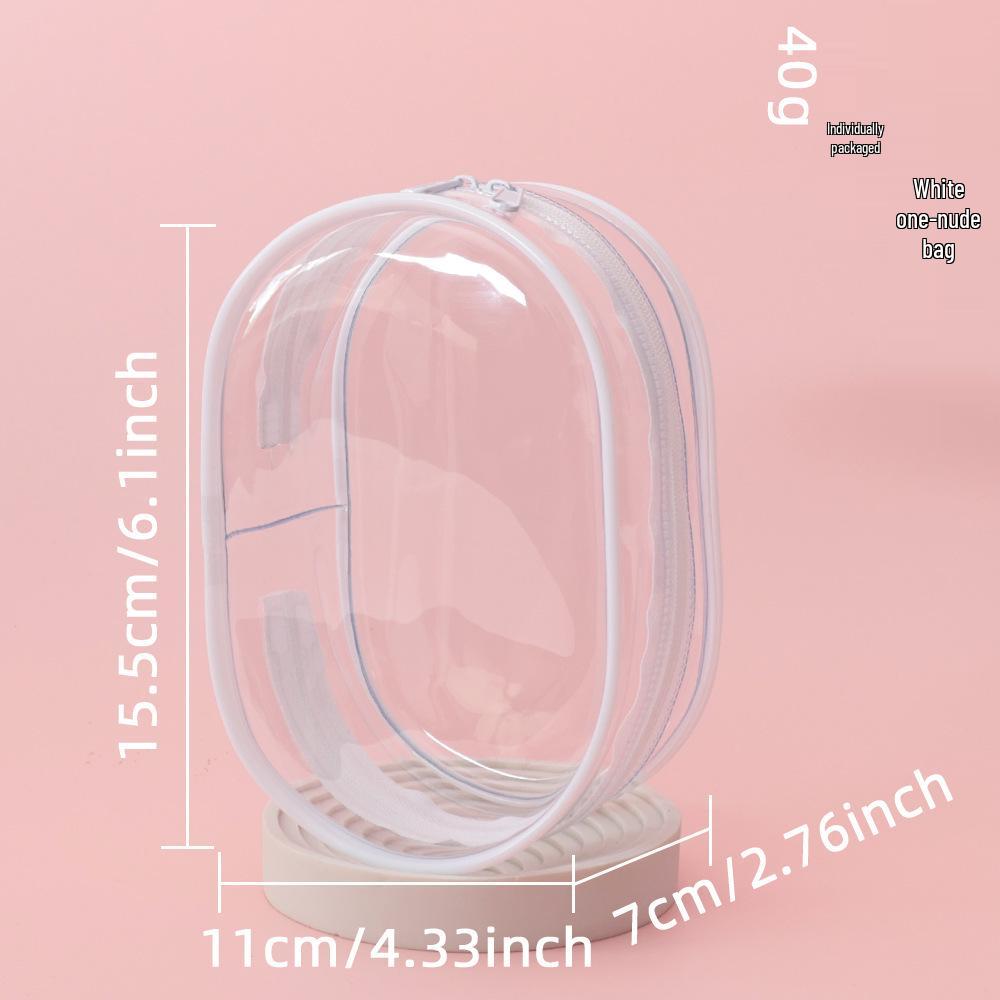 15CM Double Zipper Ita Bag: Durable Transparent Cotton Carrier for Doll Figurines