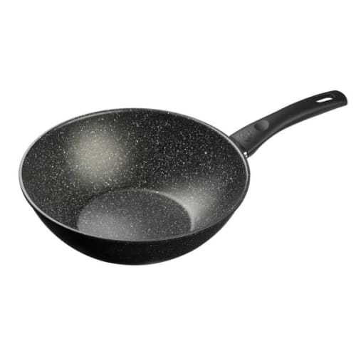 Ballarini Vipiteno Wok, 28cm, Made In Italy, Wok, Stir-frying Pan, Induction and Gas Compatible, Nero Light Coating, [Official Japanese Product] Z1023