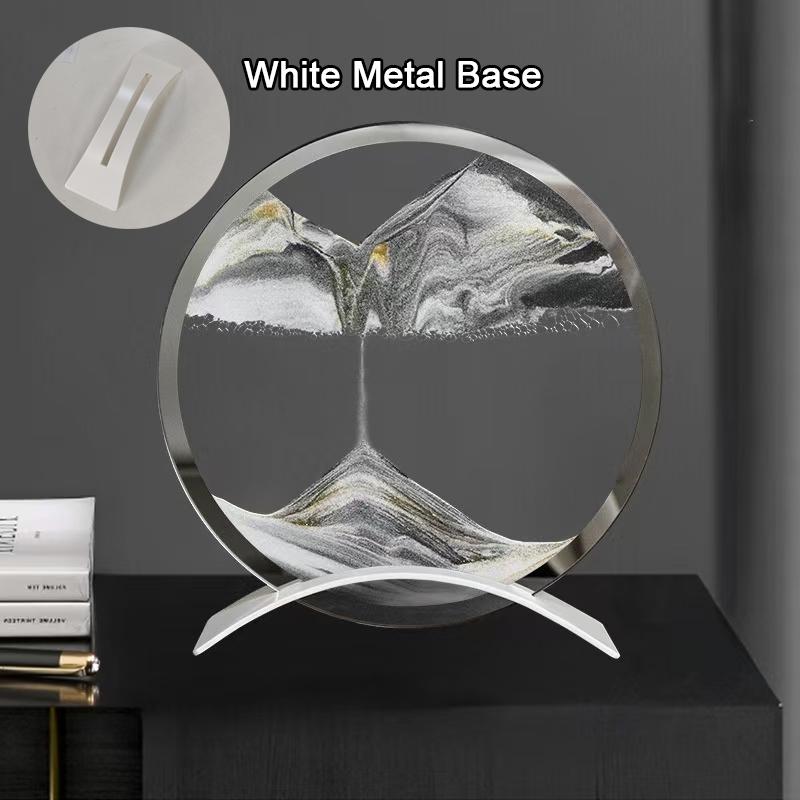 Metallfuß Sandscape Bewegliche Sandkunst Bild Kinetischer Treibsand Dynamische Flüssigkeit Sanduhr Fließende Sandmalerei Heimdeko Geschenke