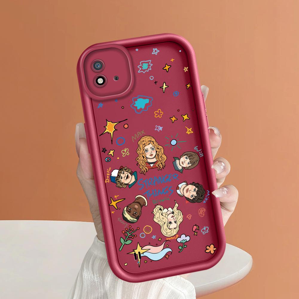 Soft Silicone Square Ladder Printing Pattern Phone Casing Full Cover Camera Shockproof Protection Rubber Case for OPPO Realme