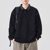 Autumn New Neckline Splicing Polo Shirt Top Men's Casual Street Lapel Sweater