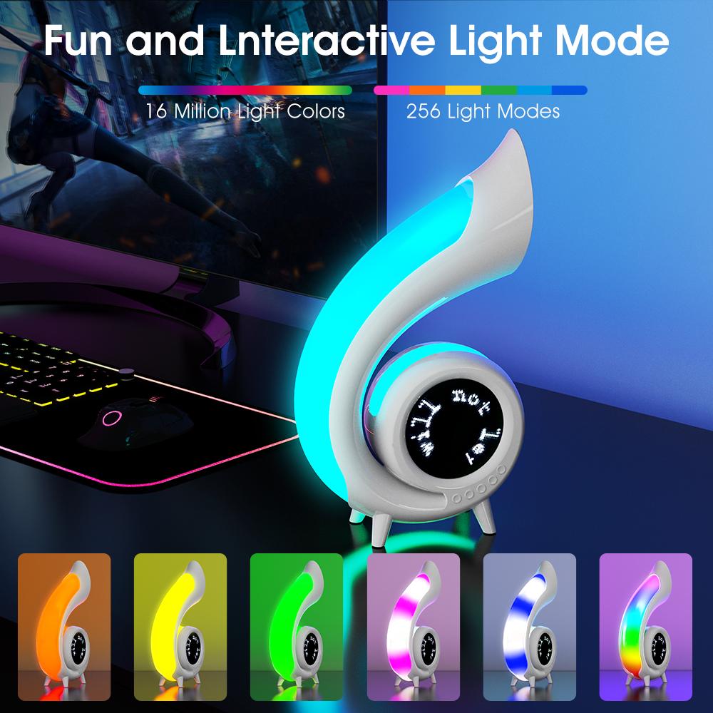 G69pro Multifunction Conch Bluetooth-compatible Speaker Lyrics Display Alarm Clock Colorful Light