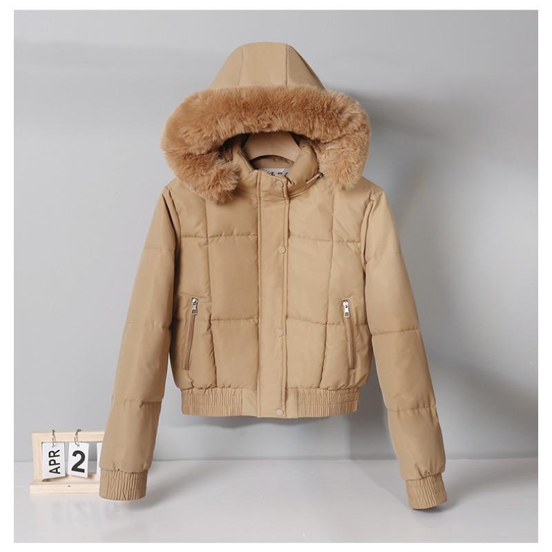 Women S Winter Hooded Short Long Sleeve Cotton Padded Coat