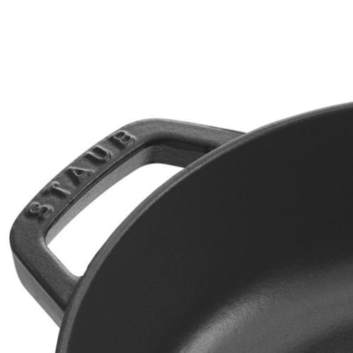 Staub Braiser Saut? Pan, Black, 26cm, Large, Double-Handled Cast Iron Enamel Pot, Sukiyaki and Induction Compatible [Official Japanese Product] Braise