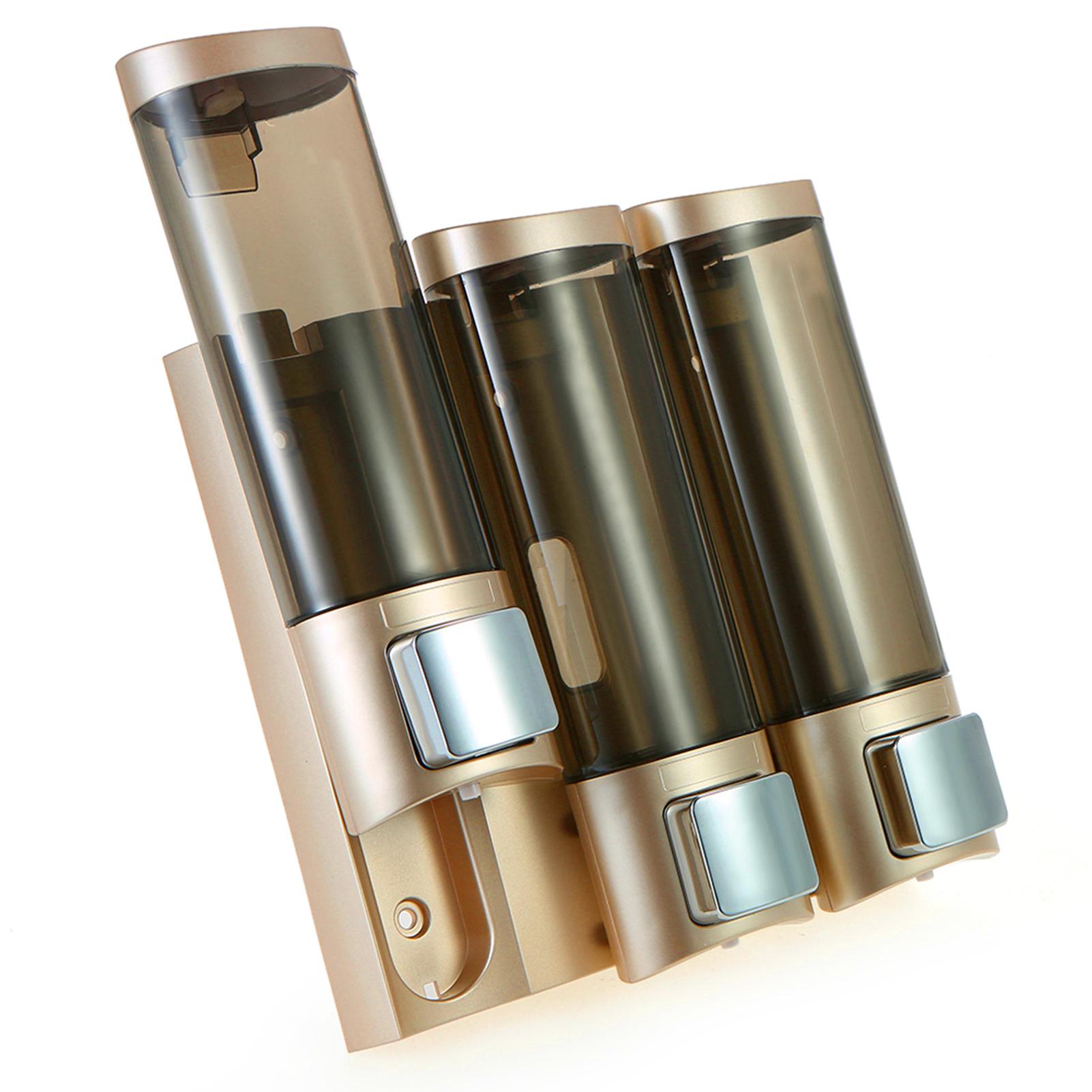 

CHUANGDIAN Manual Soap Dispensers Wall mounted Three Chamber Shampoo Box Shampoo Shower Gel Liquid Soap Dispensers Rest