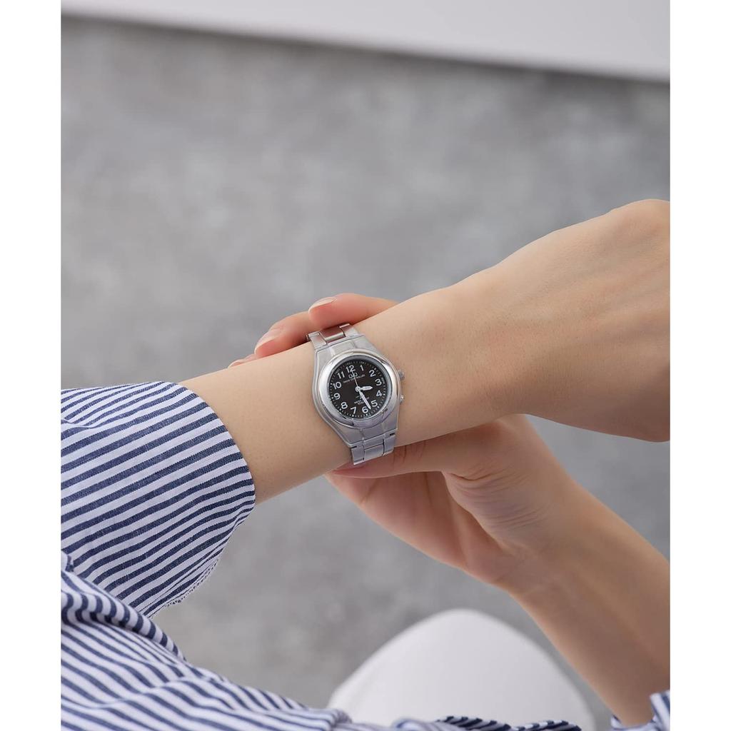 [Citizen Q&Q] Watch Analog Radio Solar Waterproof Metal Band HJ01-205 Women's Black