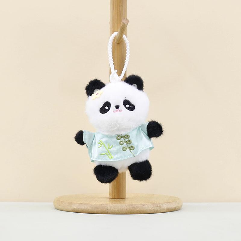 Charming Short Plush Bunny Keyring Chinese Style Bear Soft Toy Bag Accessory