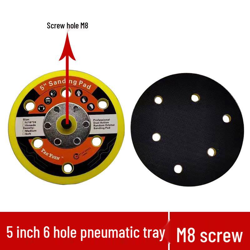

5 and 6 Multi-Hole Sanding Discs: Yellow 6-Hole for Dry Sanding & Ceramic 17-Hole for Car Sanding, Round Flocking Pads for Air Sanders