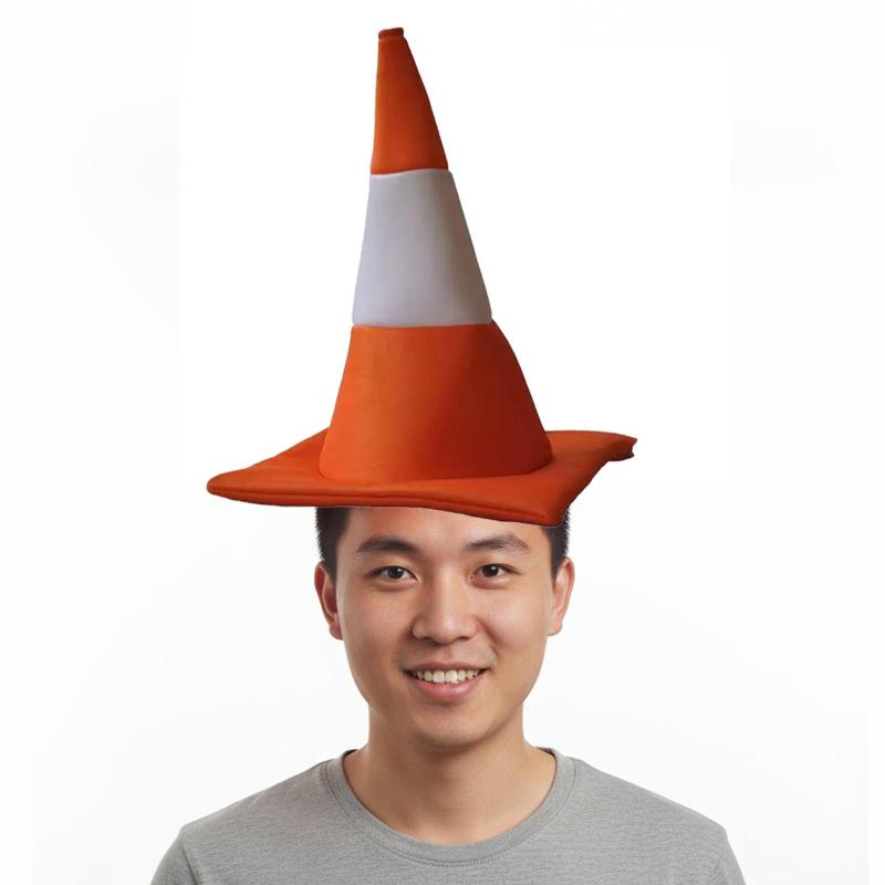1 PCS Traffic Cone Hat Halloween Costume Accessory For Birthday Christmas Party Halloween Cone Hat