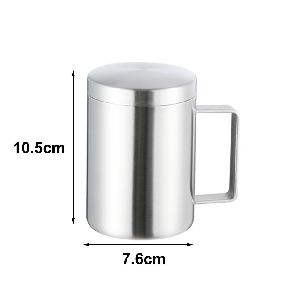 Bärbar dubbelväggig kaffemugg med lock Rostfritt stål Okrossbar Mjölktekoppar med handtag Tumbler Kanna Resa