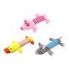 Plush Animal Dog Interactive Toy Striped Pig Elephant Duck Tug of War Pet Boredom Toy Squeaky Dog Teething Cleaning Chew Toy