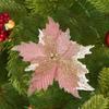 Handmade Artificial Christmas Flowers Shiny Xmas Tree Ornaments  Party Supplies