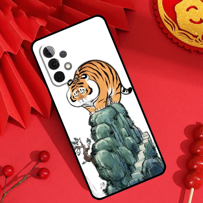 Cartoon Fat Tiger Case For Samsung Galaxy M55 M35 M15 M11 M12 M13 M14 M06 M16 M36 M56 M31 M53 M32 M52 M34 M54