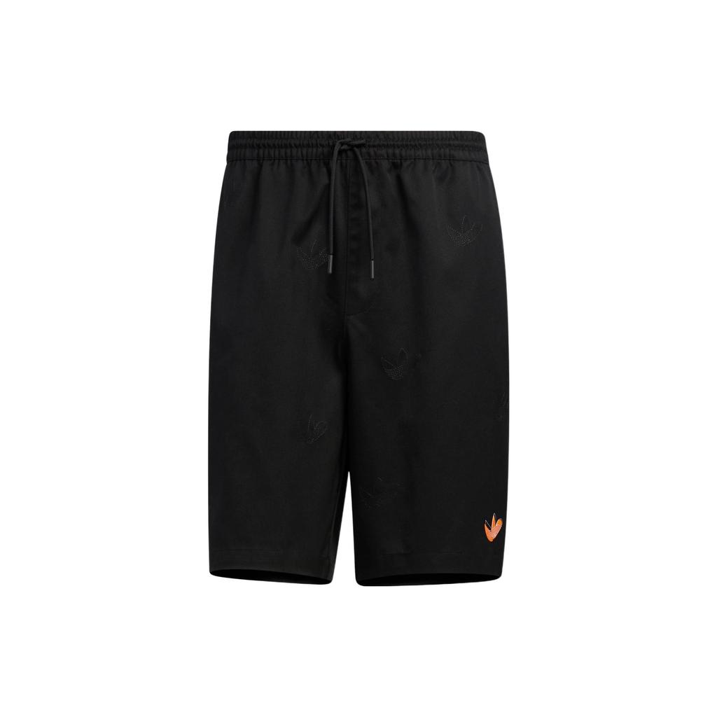 Adidas Originals Trefoil Solid Logo Print Drawstring Shorts Men Bottoms Black HS1912