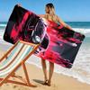 Black Sports Car Art 2D Flat Print Beach Towel, Large Soft Quick Dry Towel for Beach Camping Swimming.MSTJ0918155