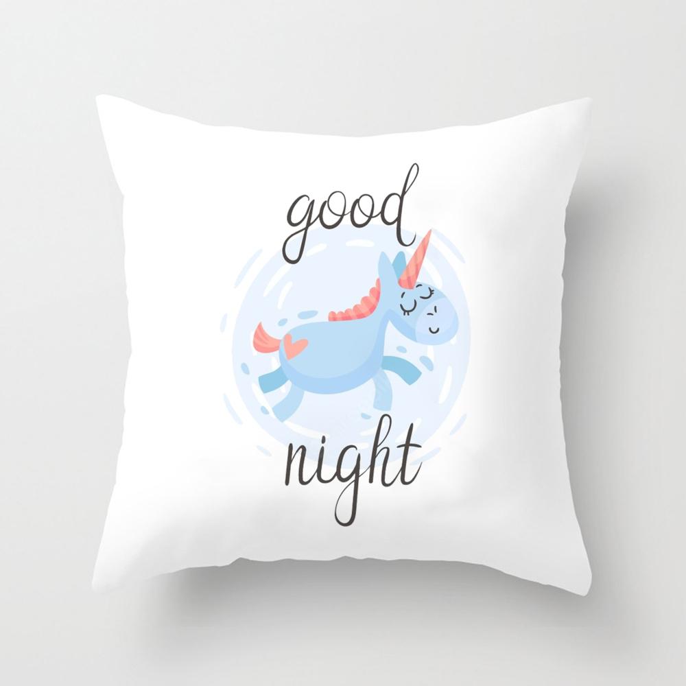 

Белый квадратный наволочка набор звезд с надписью спокойной ночи спальня украшение для вечеринки день рождения дети подарок M