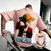 Plus Size One Piece Anime Printed Men and Women Tshirt Casual Parent Child Top Fashion Harajuku Style Y2K Summer Street Wear
