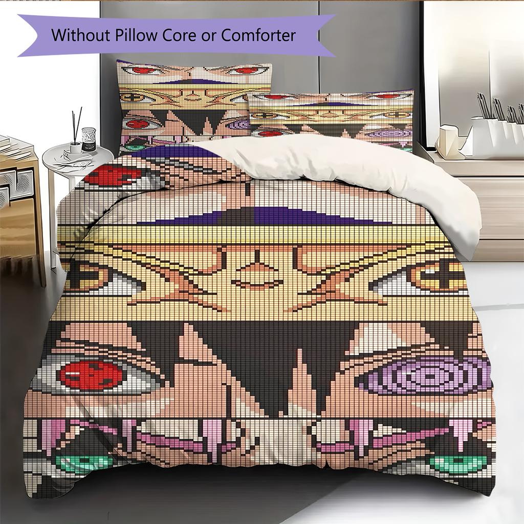 Pościel z wzorem kreskówkowym Zestaw kołdry Poszewka na kołdrę Poszewka na poduszkę Dekoracja domu Prezent urodzinowy (1 * poszwa na kołdrę + 2 * poszewki na poduszki, bez rdzenia)