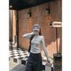 Autumn Korean Style Letter Print Round Neck Long Sleeve Women's T-shirt