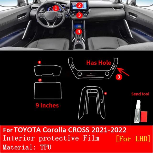 For TOYOTA COROLLA CROSS - Car Interior Center Console Transparent TPU Automotive Interior Protective Film Anti-scratch