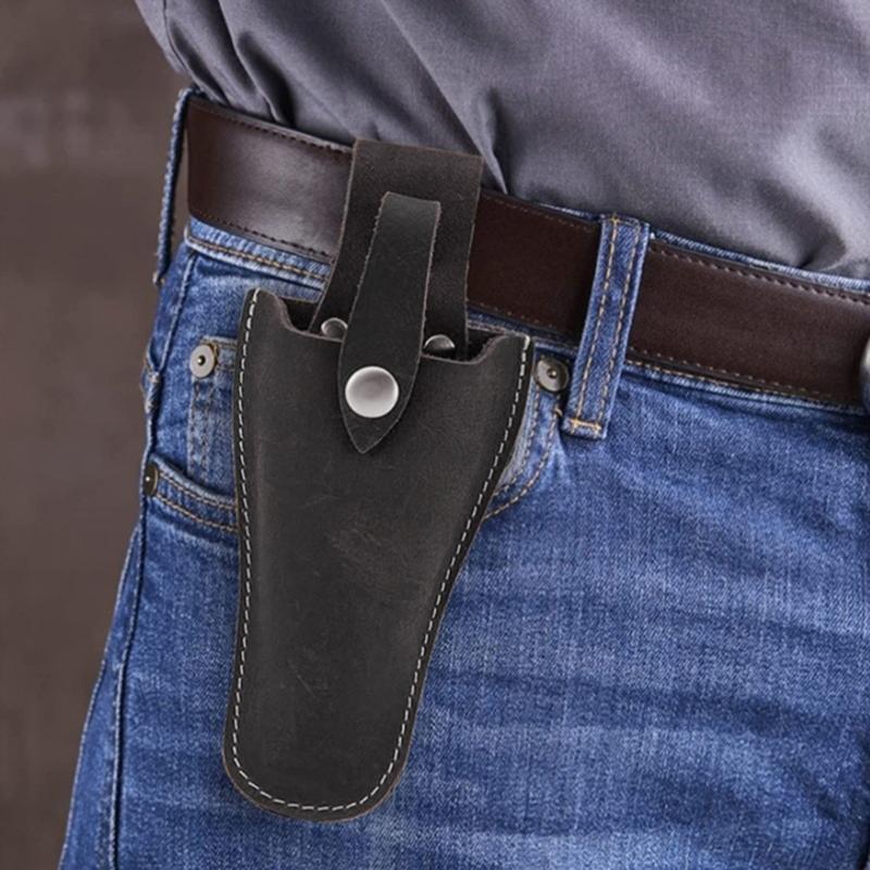 Premium Leather Scissor Sleeve Protectors Tool Carriers For Safe Storage And Easy Carrying With Secure Buckles Design