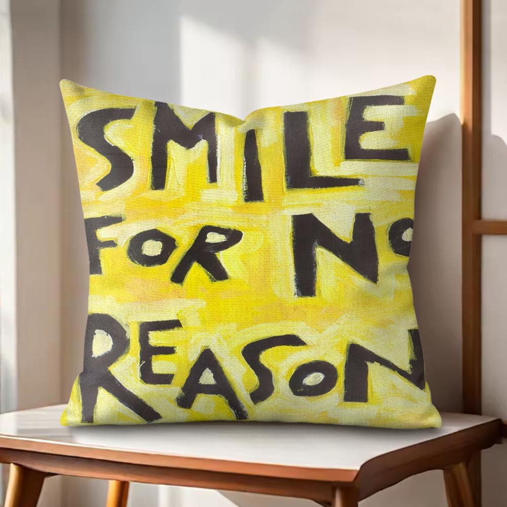 

Creative Watercolor Words Cushion Cover Natural Linen Organic Fabric DoubleSided Printing Couch Pillow Covers Home Decor 30x30cm