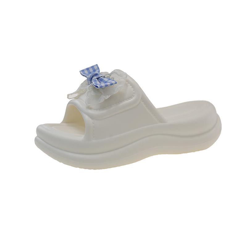 Fashion Women's Fashion Flat Slippers Summer New Round Head Butterfly Knot Waterproof Platform Anti-slip Wear-resistant Sandals