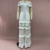 Cross-border Summer New European and American Foreign Trade Women's Dress Flounce Hollowed-out Lace Dress