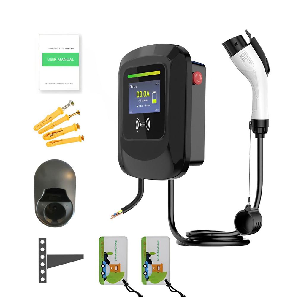 EV Charger 7KW/7.6KW 5M Adjustable Electric Vehicle Charging Station Wallbox EV Car Charger Support APP RFIC Card