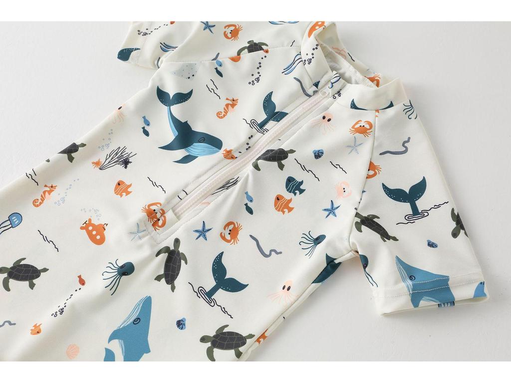 Ocean One-Piece Boys' Quick-Dry Swimsuit - Cute Sunscreen Beachwear